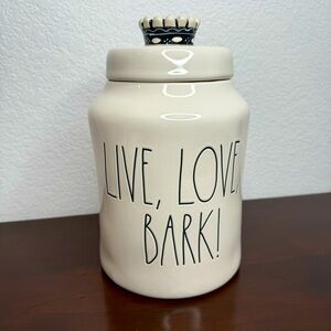 Rae Dunn Live, Love, Bark Unique Canister Ceramic Perfectly Perfect